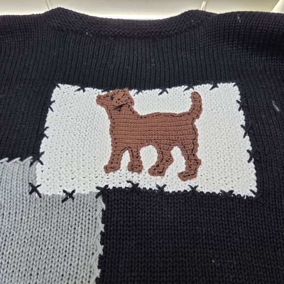 Vintage 90s Storybook Knits Womens Blue Playful Dogs Cardigan Sweater Size 1X - Picture 13 of 15